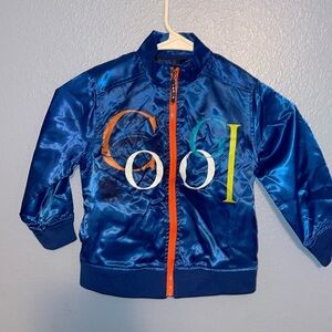 Kids COOGI Faux Satin Polyester Royal Blue Zip Up Jacket Multicolor Size 3T. B1